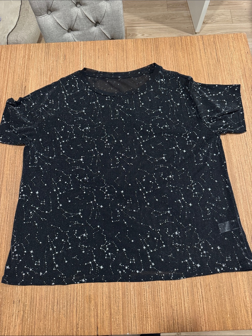 Plus Size Mesh Constellation Tunic Length Tee